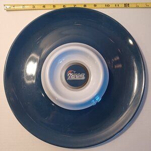 NFL Patriots Melamine Ware Chip And Dip Serving Platter 13" Licensed Product